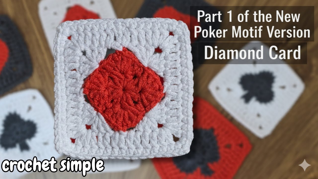 Вязаный мотив «Diamond Poker» 💎 | Карточка 1 из новой коллекции мотивов «Покер» 🧶✨ 
