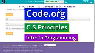 Creating Functions Lesson 5.11 Tutorial with Answers Code.org CS Principles