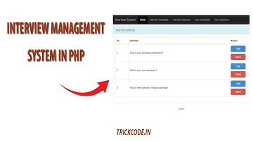 Interview Management System in Php | Interview Management System Project |Techno Trickcode