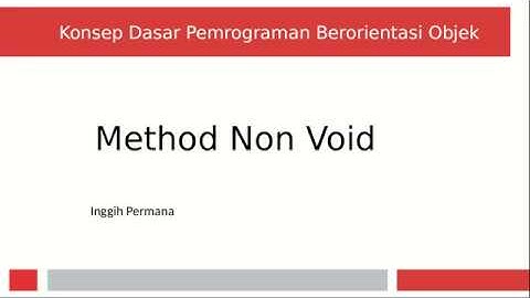 09 Method Non Void