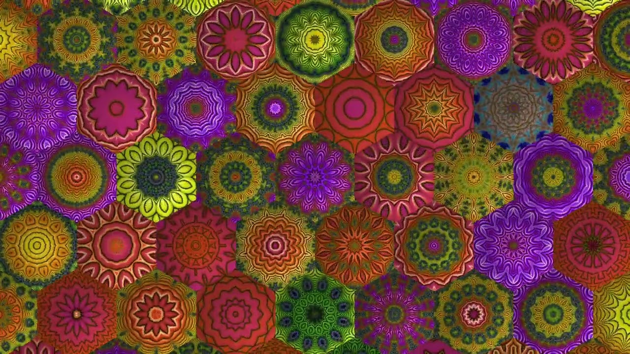 Busan Orange Fractal Kaleido Tapestry 2 minute animation