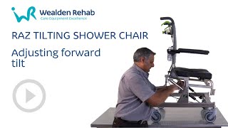 RAZ Shower Chair, Adjusting forward tilt