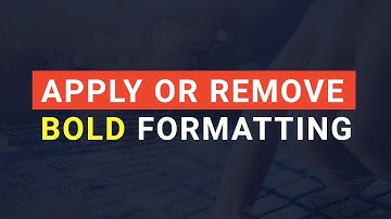 Apply or remove bold formatting shortcut key in MS Excel