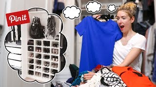 I Tried a PINTEREST HACKS CLOSET DECLUTTER... What ACTUALLY Worked?!