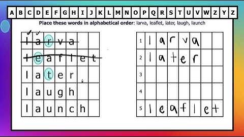 Alphabetical Order (3rd Letter)