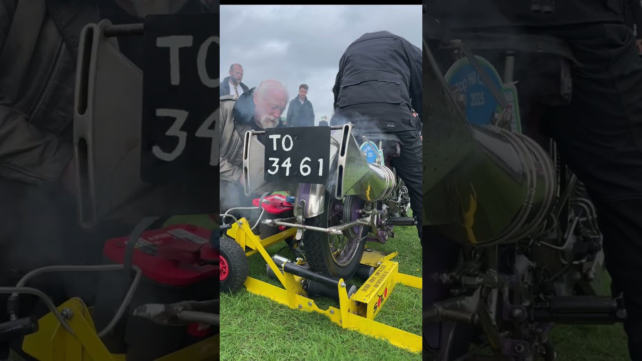 A One-Off Brough Superior SS100 Factory Race Bike is Fired Up at the 2025 Kop Hill Climb