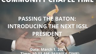 Passing the baton: Introducing the new IGSL president
