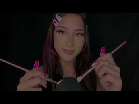 ASMR Long Nail Tapping Sounds & Microphone Brushing | Soft Spoken & Whispered