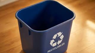 Acrimet Recycling and Waste Bin Set of 2, 13QT / 12 LColor-Coded Wastebaskets Blue and Green