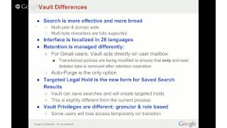 Postini Transition to Google Apps: GMD to Vault