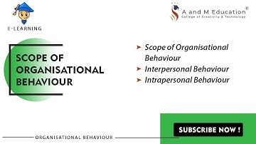 Scope of Organisational Behaviour | Organisational Behaviour | eLearning Video