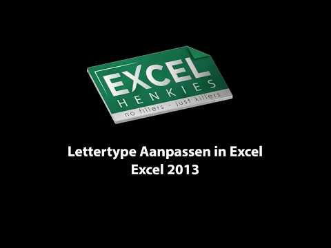 Video: Lettertype Wijzigen In Excel (Excel)