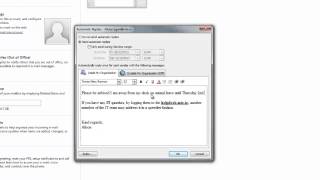 Turning on Out of Office MS Outlook 2010