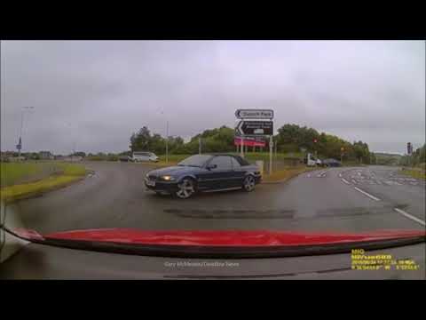 Moment BMW driver "dents his ego" by tearing away at lights and then losing control