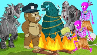 Baby Godzilla vs. Kong Destoroyah Mecha GodZilla, Nuclear Skeletons skullcrawler Animation Cartoon!