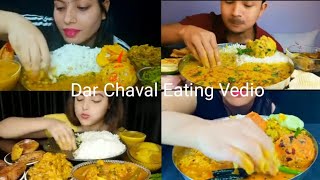 Mukabank Eating Show Dar Chaval, Aalu Bharata, Indian Snack