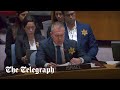 Israeli envoy wears yellow star in address to UN