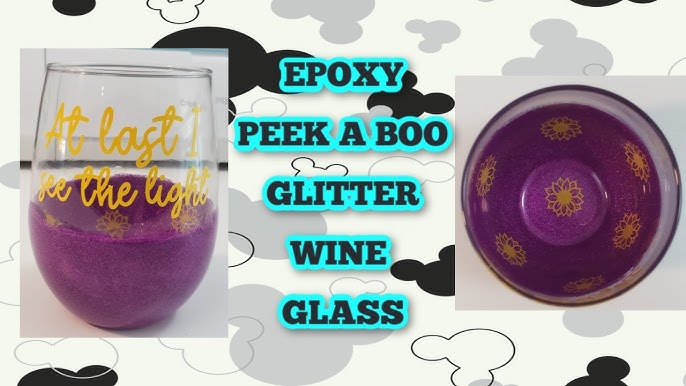 PEEK-A-BOO HALLOWEEN GLITTER WINE GLASS — Peach & Pom