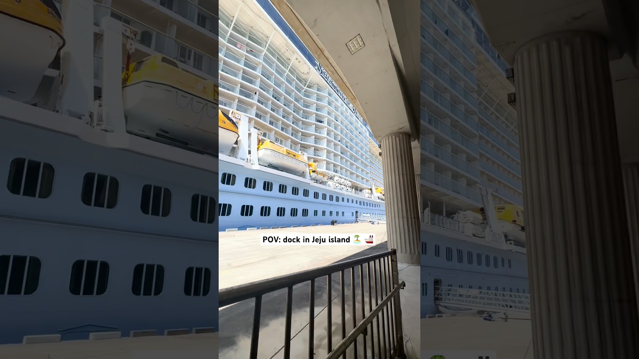 Dock in Jeju island 🏝️🚢🌍#ship #jeju #cruisetour #cruiseship #cruiselife