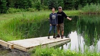 Building a DIY FLOATING DOCK at our OFFGRID PROPERTY (PART 1) Cement Piers & First Dock