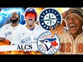 TOUCH 'EM ALL GEORGE! || MARINERS VS BLUE JAYS ALCS GAME 7 HIGHLIGHTS FAN REACTION