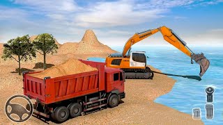 Bucket Excavator Loading Dumper Truck - Sand Offroad Crane Transporter – Android Gameplay screenshot 4