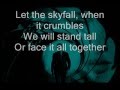 Adele Skyfall Lyrics on screen