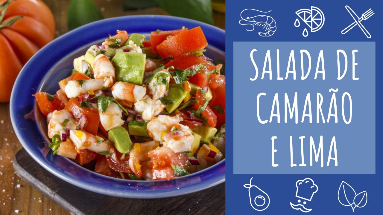 Salada fresca de camarão e lima (fácil e rápido