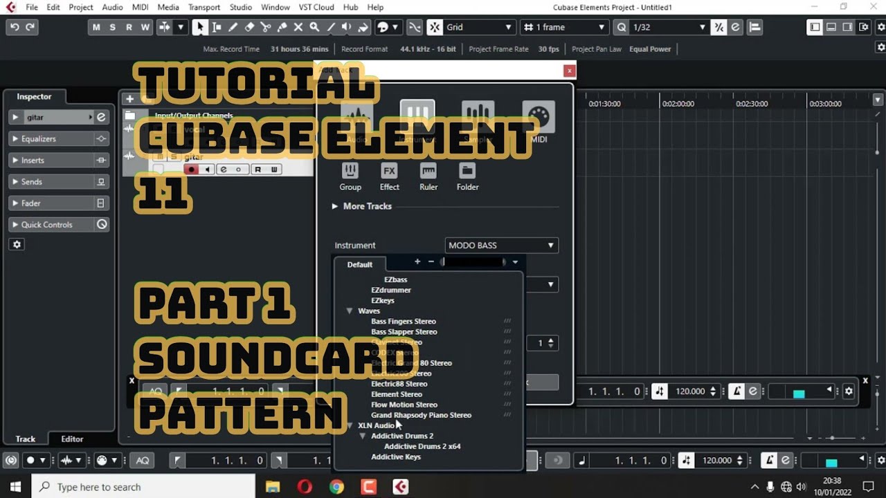 TUTORIAL CUBASE LE AI ELEMENT 11 INDONESIA UNTUK PEMULA PART 1 - YouTube