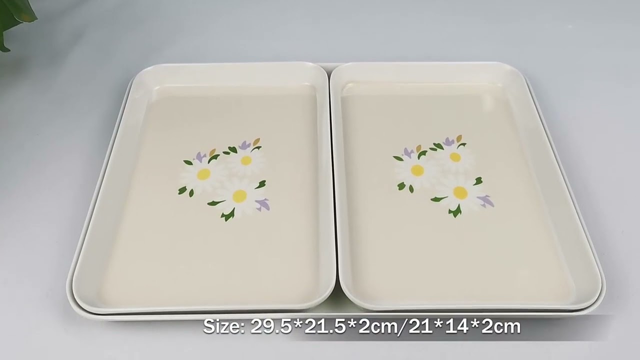Korean stylish Melamine serving trays for snacks, tea and coffee