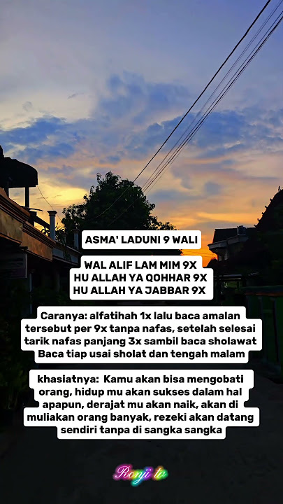 Baca amalan ini ASMA' LADUNI 9 WALI kasiatnya luar biasa #doa #ronjitv