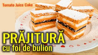 Prăjitură cu Foi de Bulion si cremă de Griș și Unt  / / /  Tomato Cake with Semolina ButterCream screenshot 1