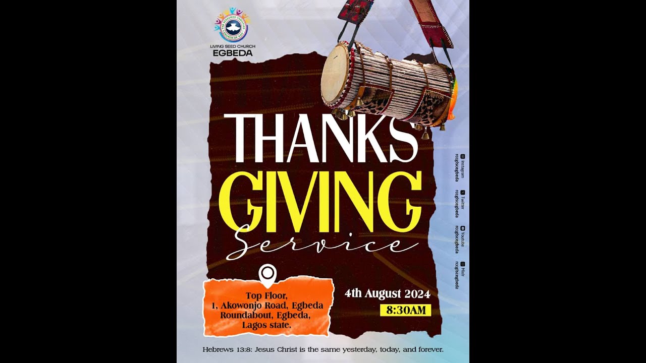 AUGUST THANKSGIVING SERVICE | RCCG LSC EGBEDA | 4 AUGUST 2024 - YouTube