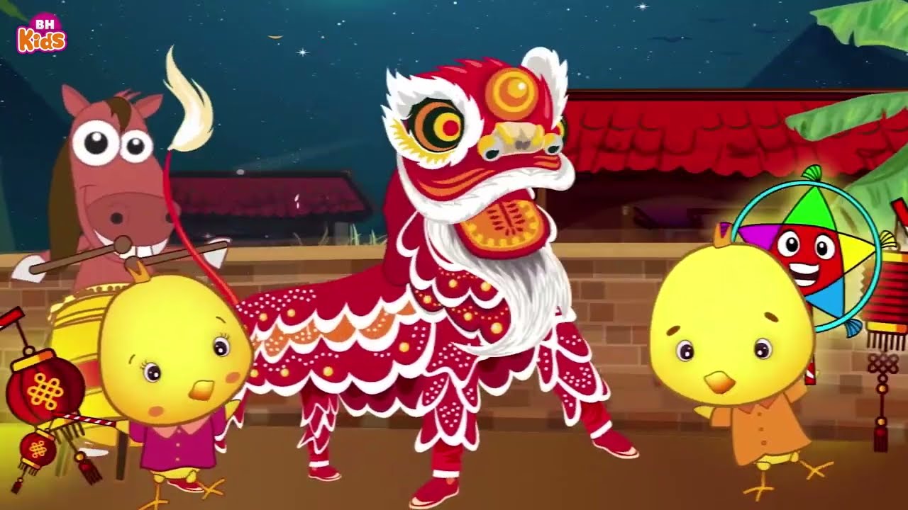 Liên Khúc Rước Đèn Tháng Tám, Ông Trăng Miệng Cười - Nhạc Trung Thu Múa Lân Vui Nhộn Cho Bé