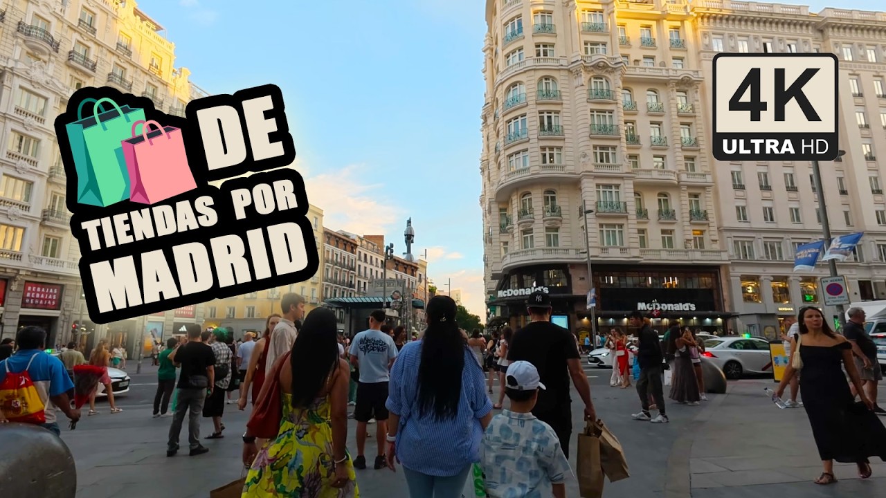 Caminando por el corazón comercial 🛍️ de Madrid en 4K