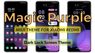 Dark Lock Screen MIUI theme: Magic Purple screenshot 3