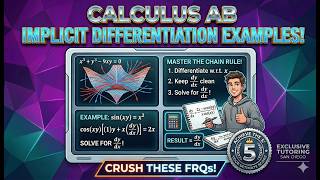 Calculus AB Implicit Differentiation examples