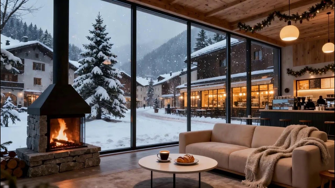 Holiday Jazz Café Ambience ❄️ Cozy Winter Coffee Shop Music for Study, Reading & Relaxation