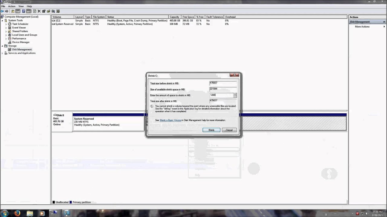 How to create a Windows 7 Partition - YouTube