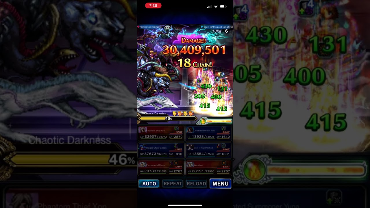 FFBE GL Series Boss Battle - Chaotic Darkness [EXT]: 10 Turns All Missions!