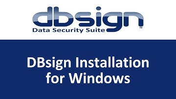 DBsign Installation For Windows
