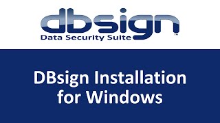 DBsign Installation For Windows