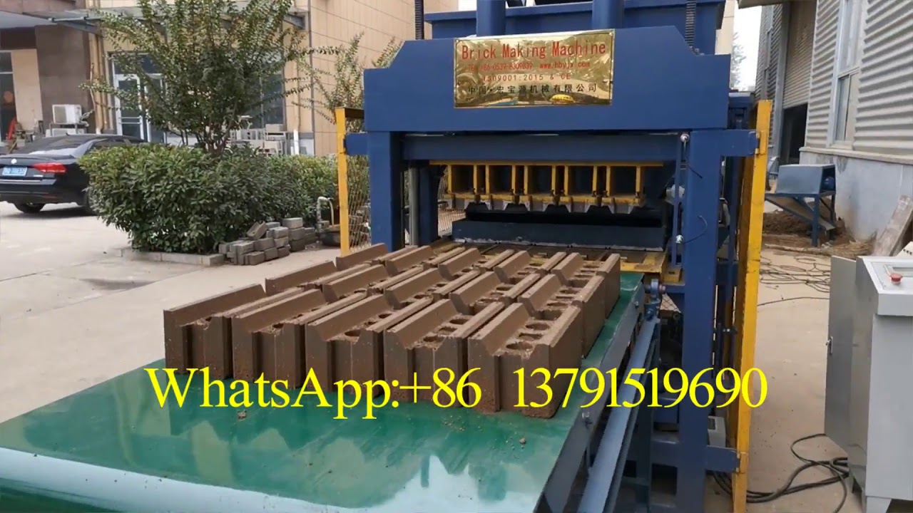Automatic Interlocking Clay Brick Machine HBY4-10 Pakistan Red Soil ...