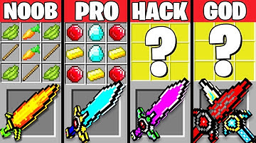 Minecraft Battle: SUPER SWORD MOD CRAFTING CHALLENGE - NOOB vs PRO vs HACKER vs GOD ~ Animation