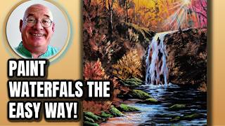 Acrylic Painting Tutorial for Beginners - Stunning Autumn Fall Waterfall