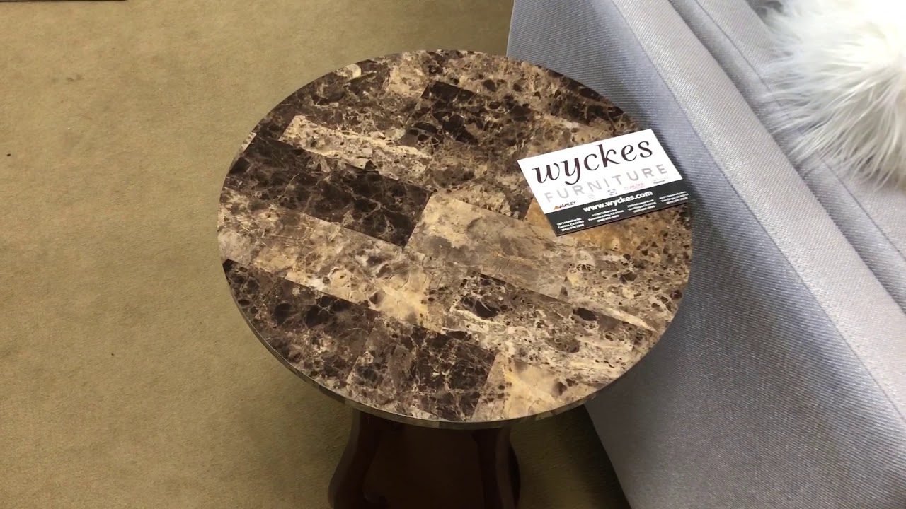 Coaster 900926 Faux Marble Top Round Accent Table Wyckes Furniture