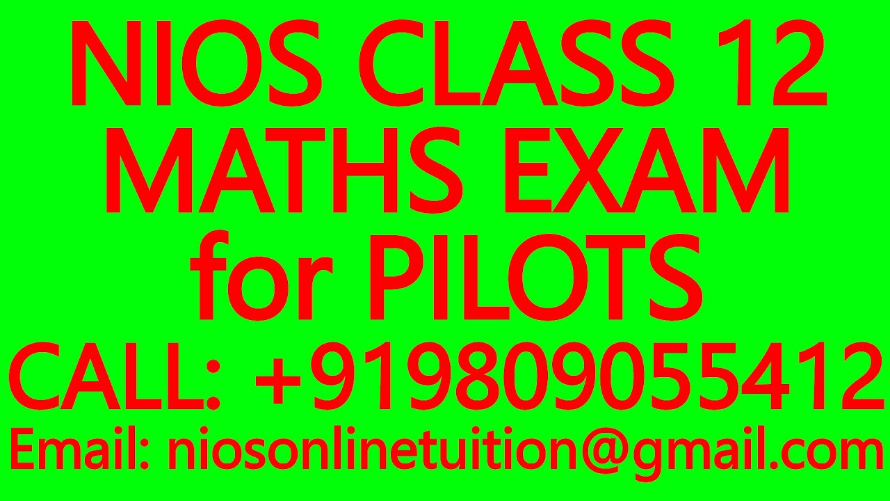 Nios Class 12 Maths Solutions Book 1 Pdf Free Download