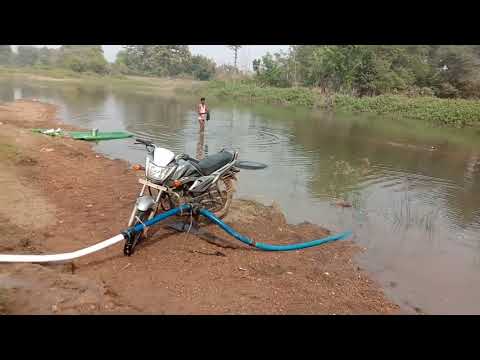 Motorcycle water pump fitting and testing | BIKE OPERATED WATER PUMP