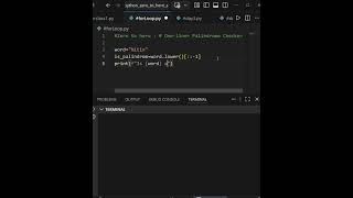 Python Magic: Palindrome Checker in 1 Line! 🔥 #Shorts #codingtricks