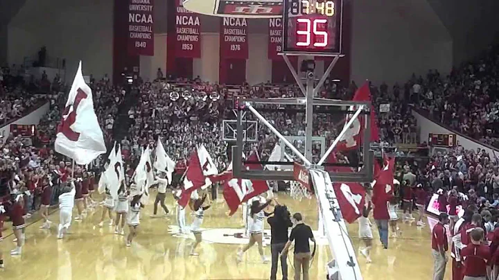 Flags Timeout at Indiana Basketball courtside view